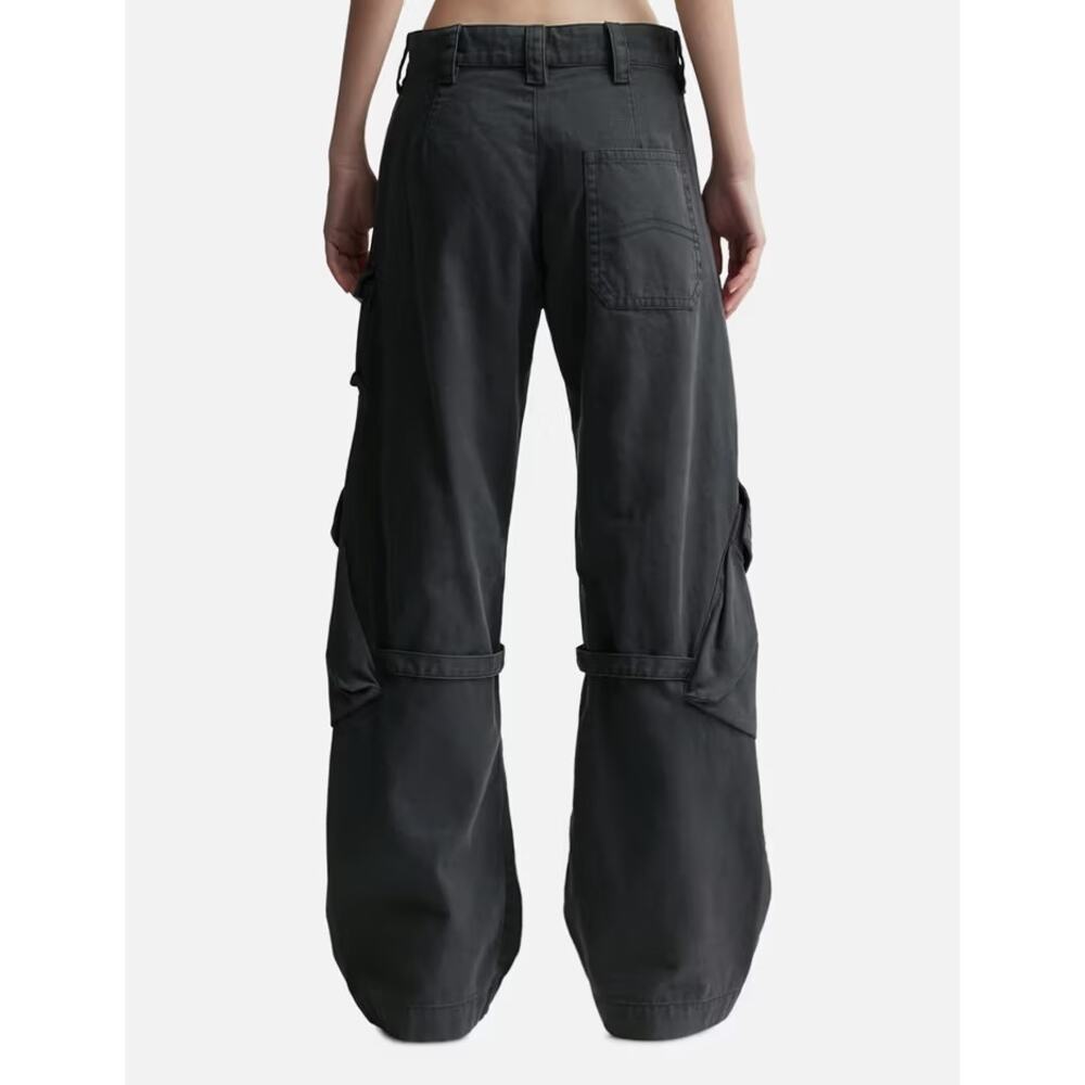 Acne Studios Potina Cargo Trousers Size 36 Charcoal Gray Cotton Punk Grunge - Picture 9 of 16